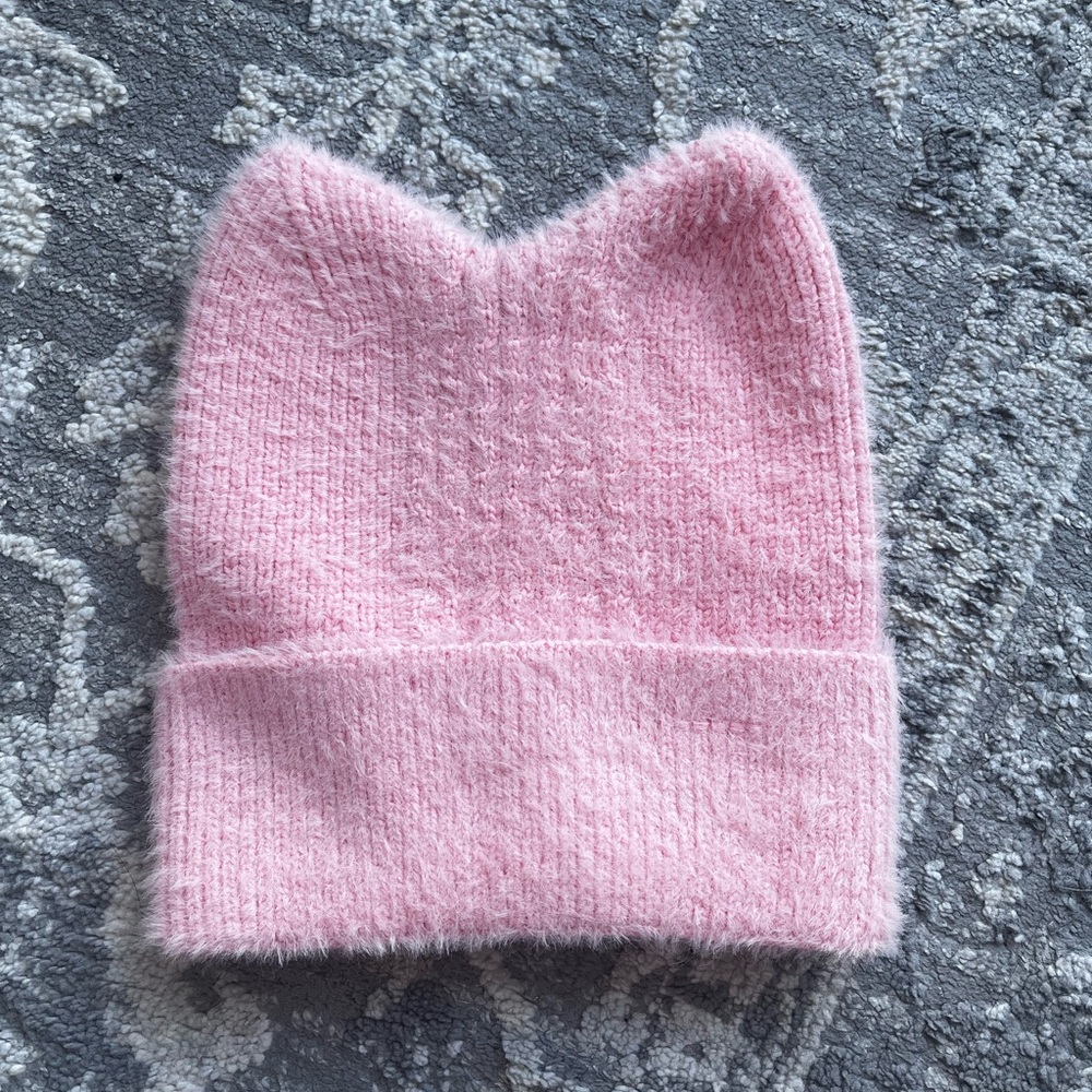 Pink Fuzzy Beanie